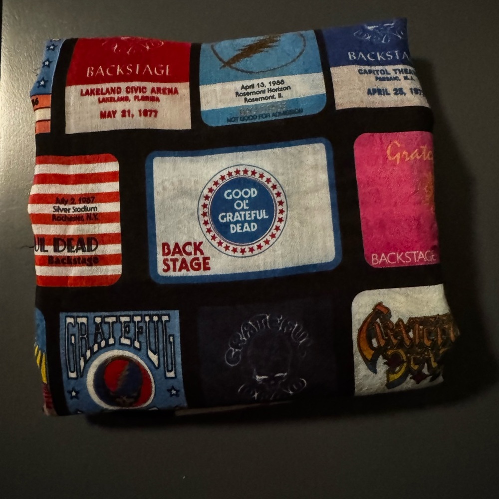 Grateful Dead backstage pass silk large scarf - Picture 6 of 7